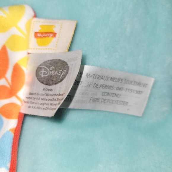Winnie the Pooh Yellow Red Plush Print Lovey Security Baby Blanket Boy Girl 0-3 - Picture 5 of 5